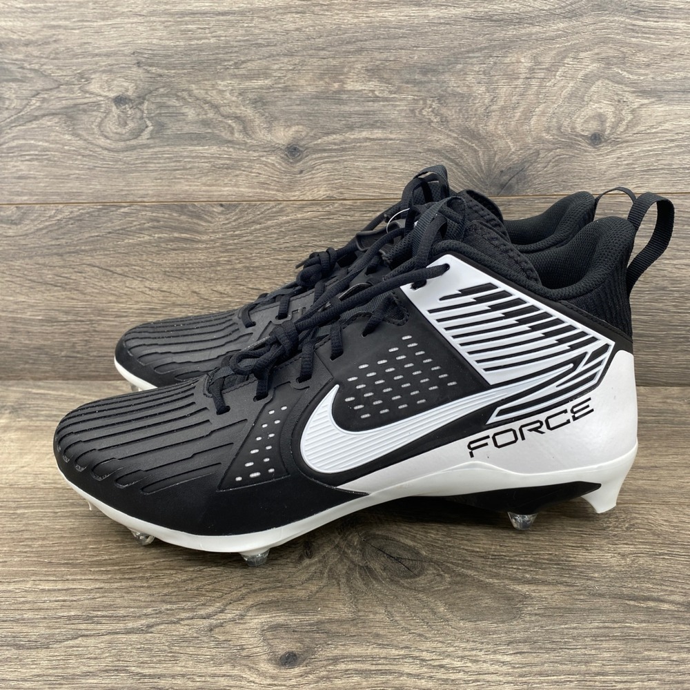 Nike Force Savage Football Cleats Mens 15 Black White FJ8149-001 Molded